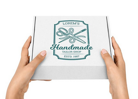 Bedrukte e-commerce doos wit