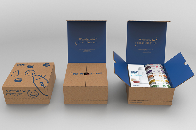 Bedrukte e-commerce verzenddoos met interieur